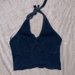 Hollister denim halter top. Never worn
